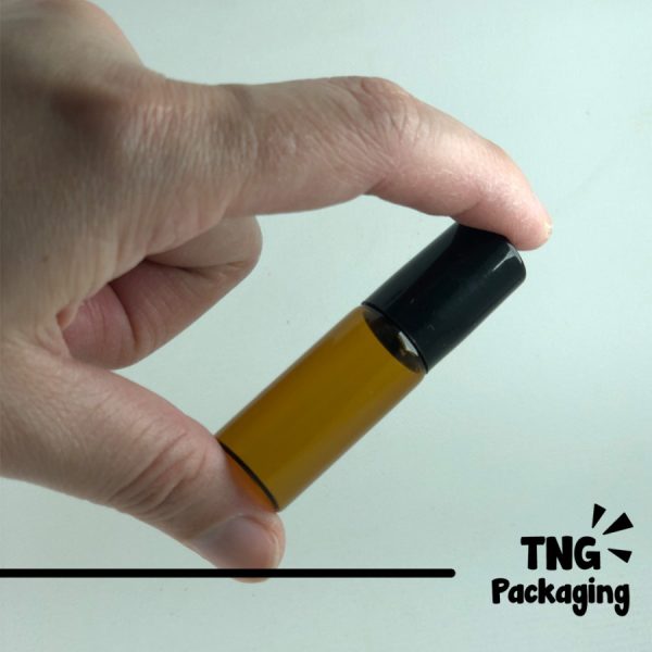 Botol Roll On Amber Glass Metal Ball - 5ml - Image 2
