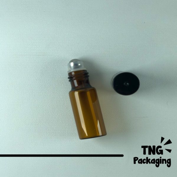 Botol Roll On Amber Glass Metal Ball - 5ml - Image 4