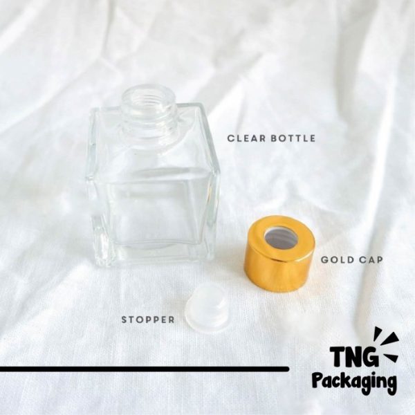 Botol Reed Diffuser Clear Tutup Gold - 100 ml - Image 3