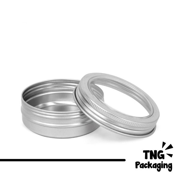 Pomade Jar Aluminium Transparan Silver - 60ml