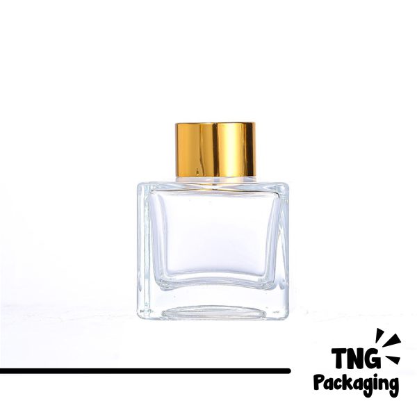 Botol Reed Diffuser Clear Tutup Gold - 100 ml