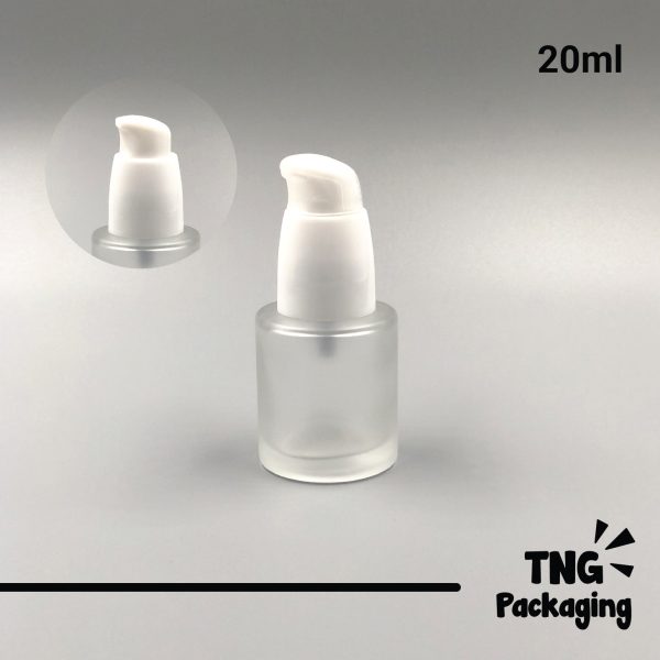 Botol Pump Frosted Leher Panjang Putih - 20ml - Image 2