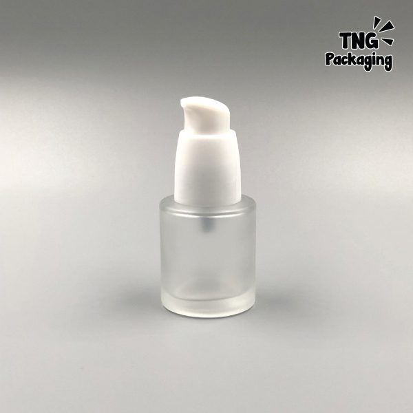 Botol Pump Frosted Leher Panjang Putih - 20ml - Image 3