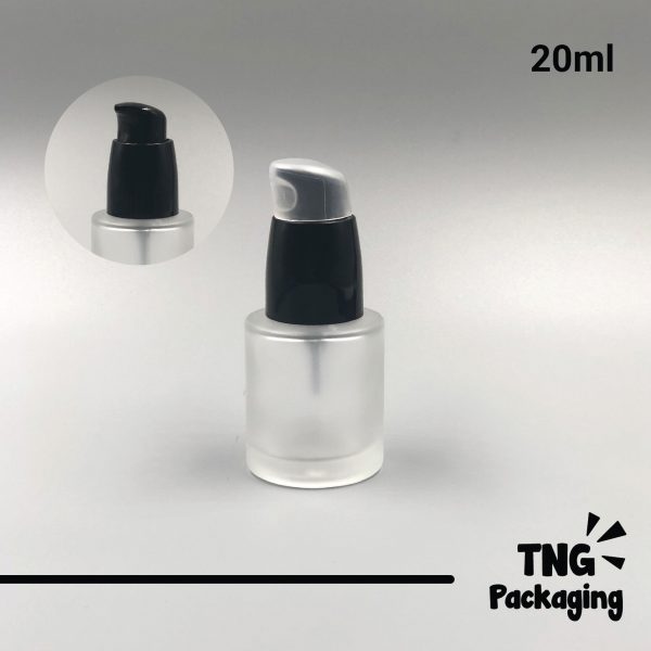 Botol Pump Frosted Leher Panjang Hitam - 20ml - Image 2