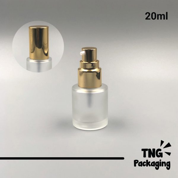 Botol Pump Frosted Tutup Gold - 20ml - Image 2