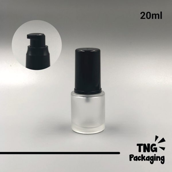 Botol Pump Frosted Tutup Hitam - 20ml - Image 2