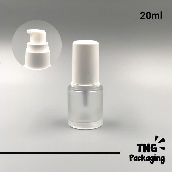 Botol Pump Frosted Tutup Putih - 20ml - Image 2