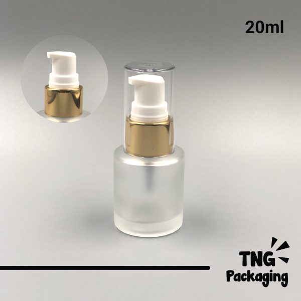 Botol Pump Frosted Tutup Gold - 20ml - Image 2
