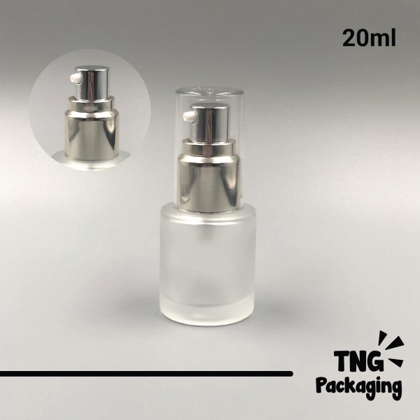 Botol Pump Frosted Tutup Silver - 20ml - Image 2