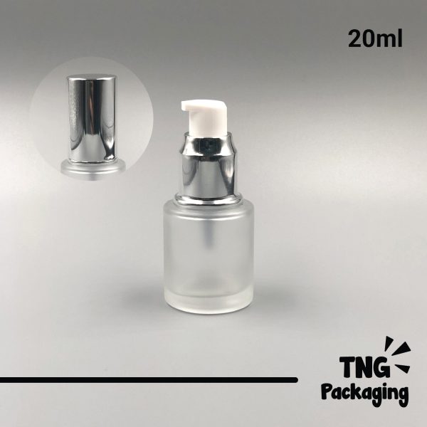 Botol Pump Frosted Leher Silver - 20ml - Image 2