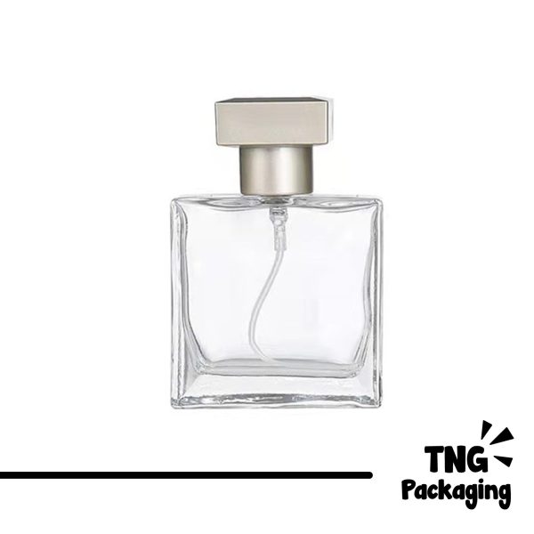Botol Parfum Kaca Kotak Clear - 25ml