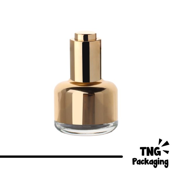 Botol Serum Kaca Pipet Gold - 30ml