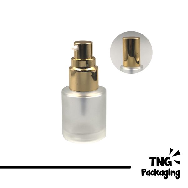 Botol Pump Frosted Tutup Gold - 20ml