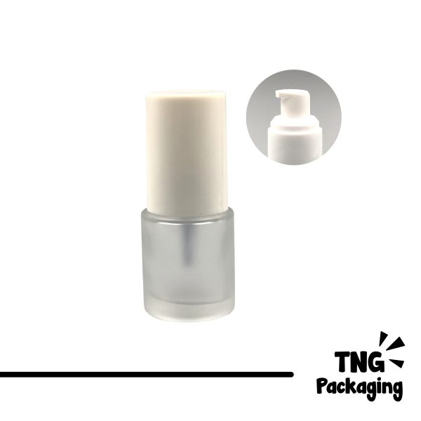 Botol Pump Frosted Putih Tabung - 20ml