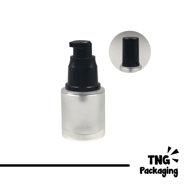 Botol Pump Frosted Tutup Hitam - 20ml