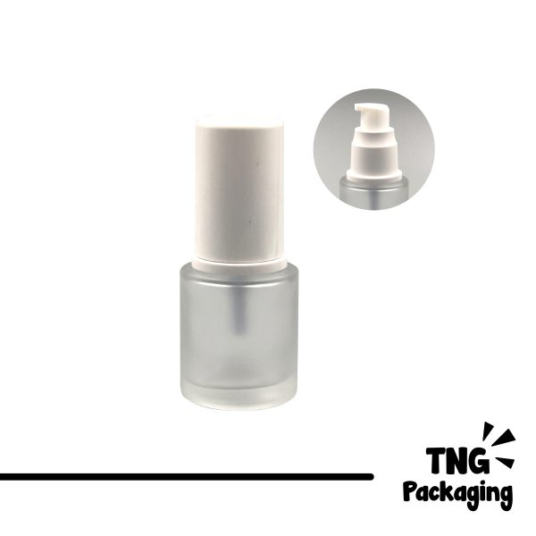 Botol Pump Frosted Tutup Putih - 20ml
