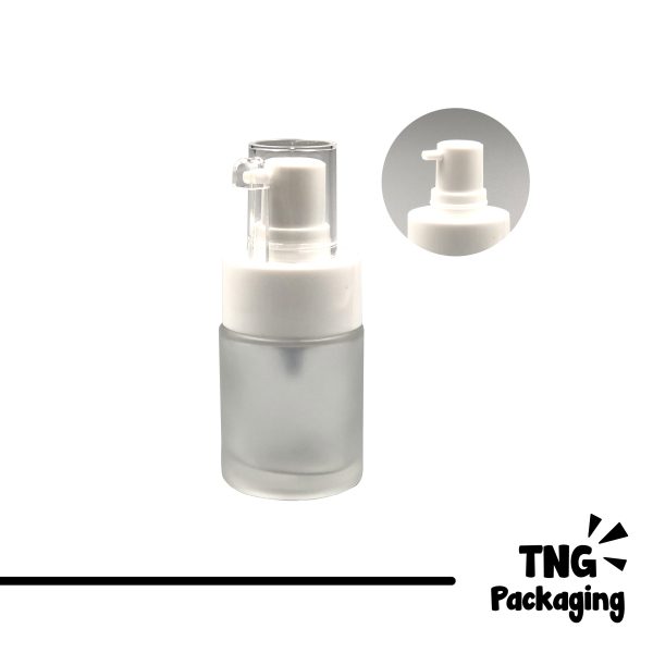 Botol Pump Frosted Tutup Transparan - 20ml
