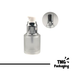 Botol Pump Frosted Leher Silver - 20ml