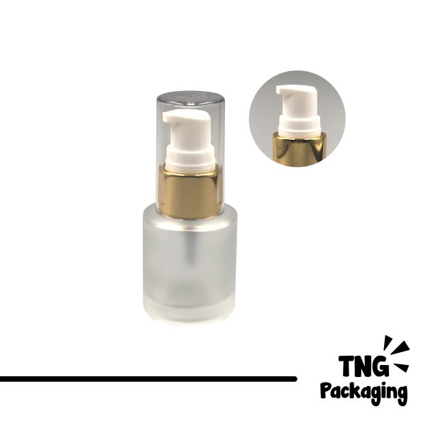 Botol Pump Frosted Tutup Gold - 20ml