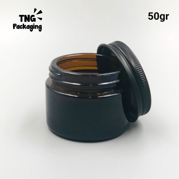 Jar Kaca Amber Tutup Aluminium - 50gr - Image 3