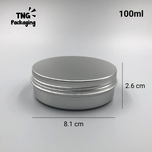 Jar Aluminium Silver - 100ml - Image 4