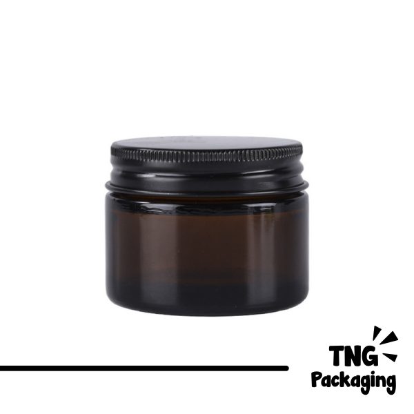 Jar Kaca Amber Tutup Aluminium - 50gr