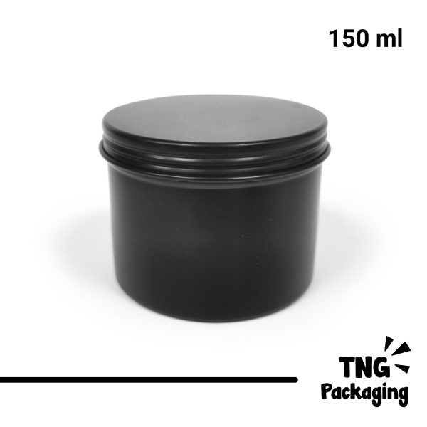 Jar Aluminium Hitam Doff - 150ml