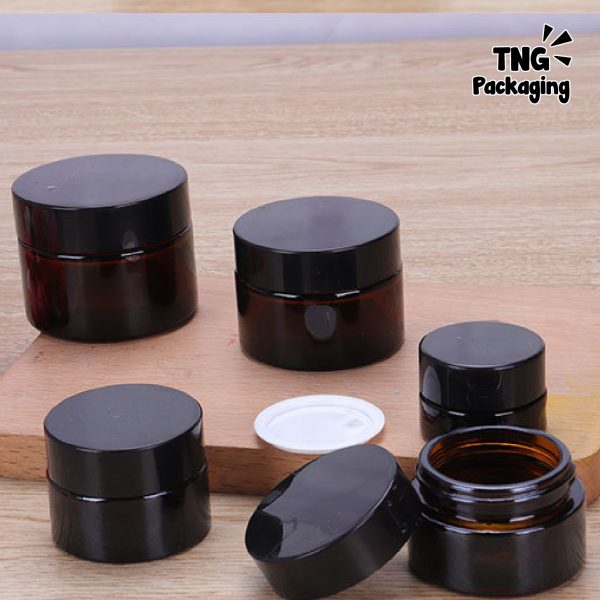 Pot Cream Kaca Amber - 100ml - Image 3