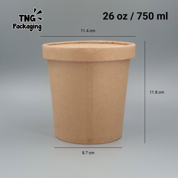 Mangkok Kraft Paper - 26oz - Image 3