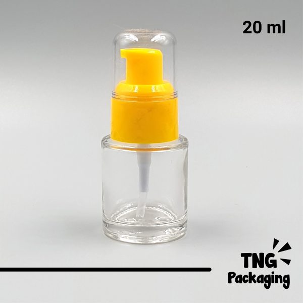Botol Pump Kuning Kaca Bening - 20ml - Image 2