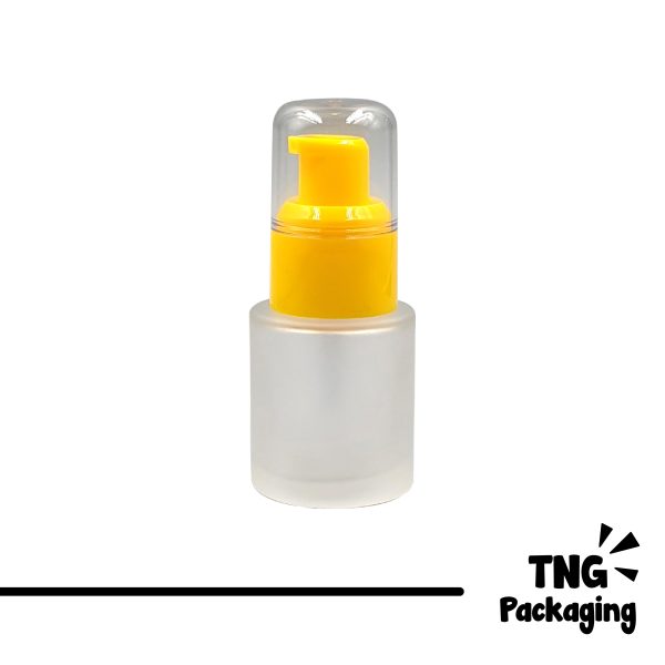 Botol Pump Kuning Kaca Buram - 20ml