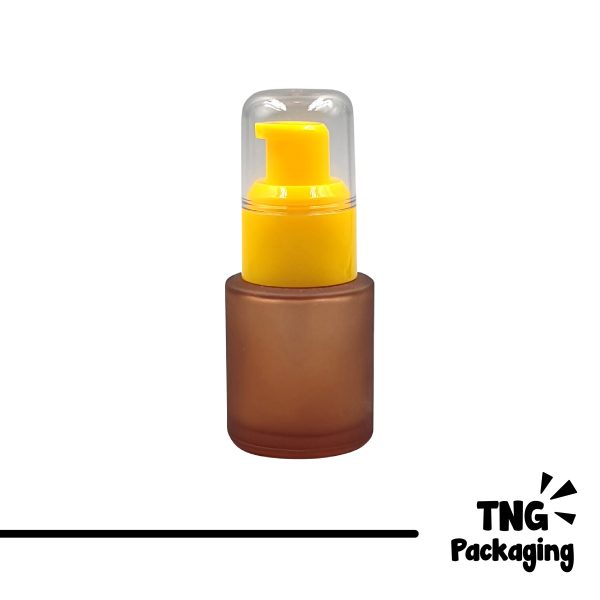 Botol Pump Kuning Kaca Coklat - 20ml