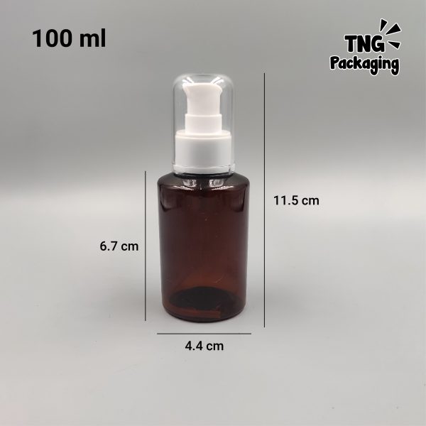 Botol Pump Plastik Coklat - 100ml - Image 3