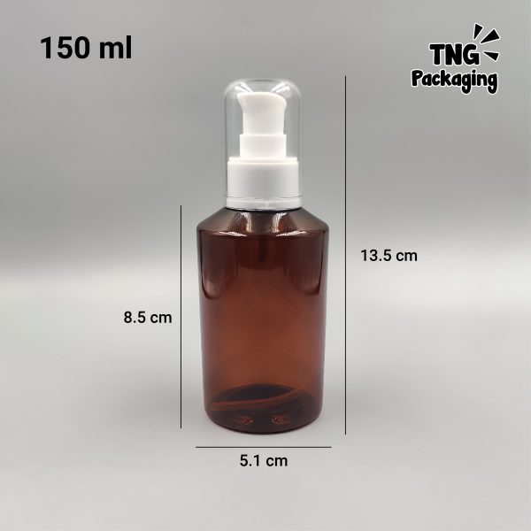 Botol Pump Plastik Coklat - 150ml - Image 3