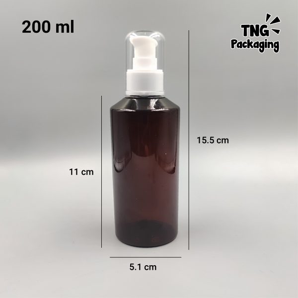 Botol Pump Plastik Coklat - 200ml - Image 3