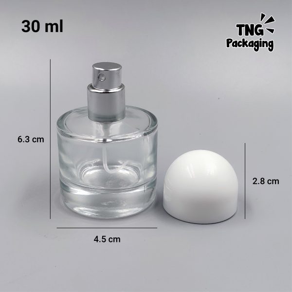 Botol Spray Kaca Tutup Putih - 30ml - Image 6