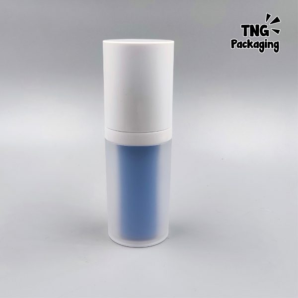 Botol Pump Airless Space White Biru - 15ml - Image 3