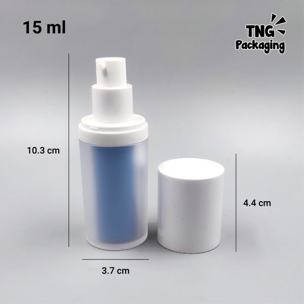 Botol Pump Airless Space White Biru - 15ml - Image 4
