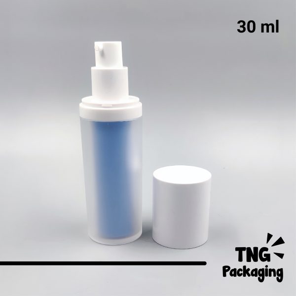 Botol Pump Airless Space White Biru - 30ml - Image 2
