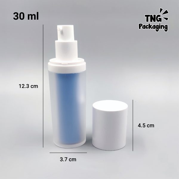 Botol Pump Airless Space White Biru - 30ml - Image 4