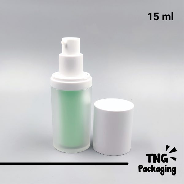 Botol Pump Airless Space White Hijau - 15ml - Image 2