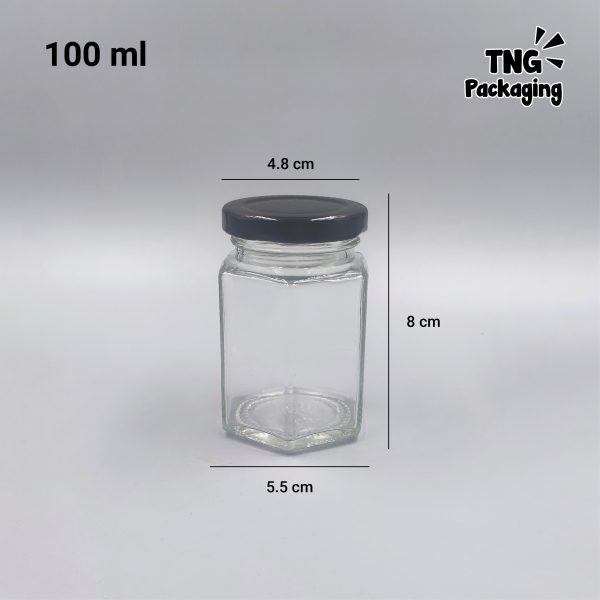 Jar Kaca Hexagon - 100ml 180ml 280ml 380ml - Image 5