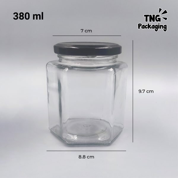Jar Kaca Hexagon - 100ml 180ml 280ml 380ml - Image 8