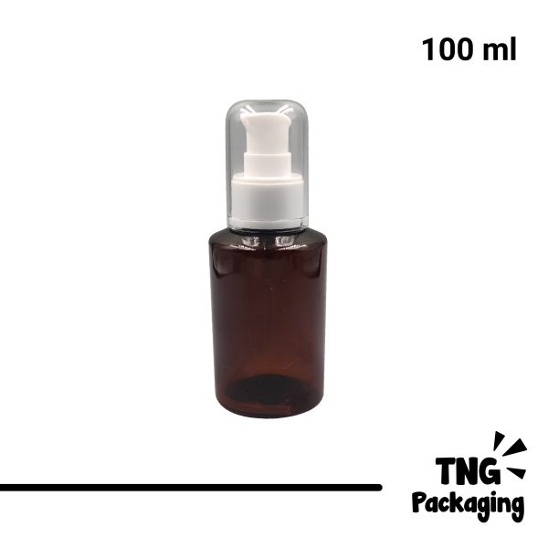 Botol Pump Plastik Coklat - 100ml