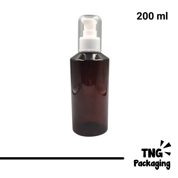 Botol Pump Plastik Coklat - 200ml