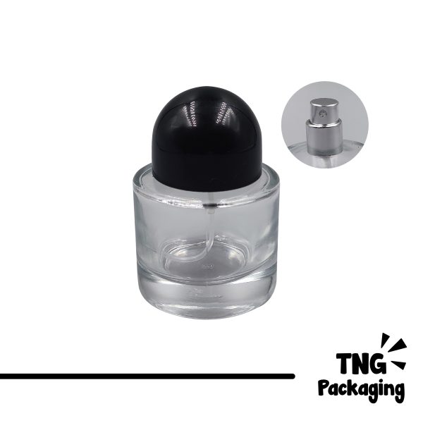 Botol Spray Kaca Tutup Hitam - 30ml