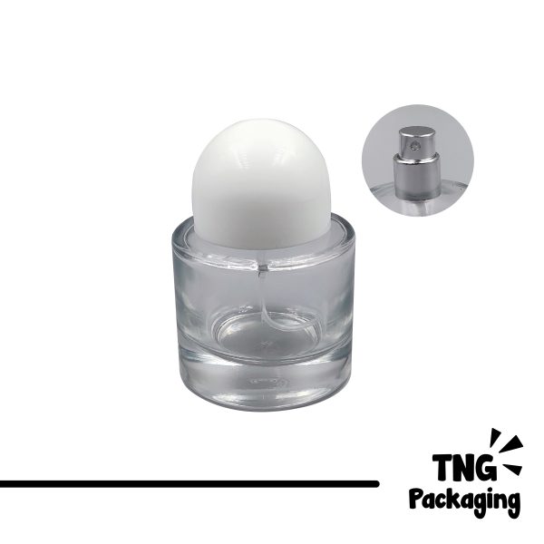 Botol Spray Kaca Tutup Putih - 30ml