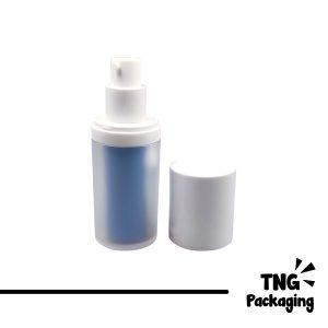 Botol Pump Airless Space White Biru - 15ml
