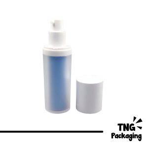 Botol Pump Airless Space White Biru - 30ml