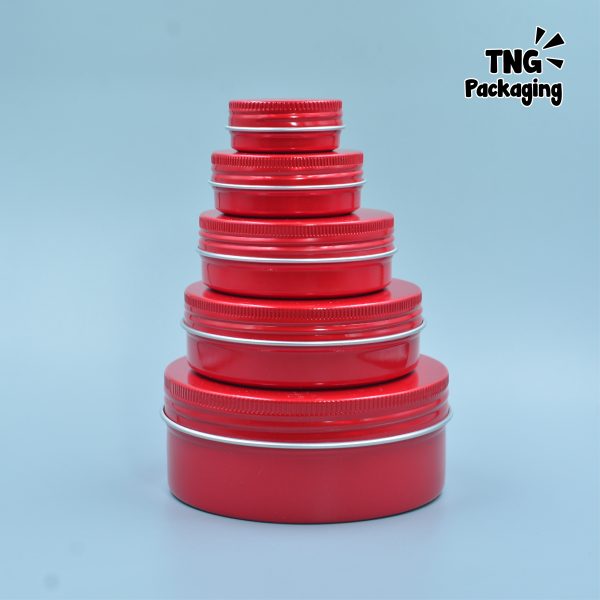 Jar Aluminium Merah - 10ml 15ml 30ml 50ml 60ml 80ml 100ml 150ml - Image 2